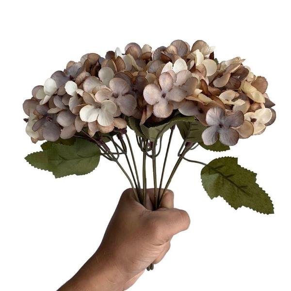 15 buques flor artificial mini hortênsia uso interno preço atacado arranjo decoração cesto guirlanda - DE1923 - Decora Flores Artificiais Imagem de 15 buques flor artificial mini hortênsia uso interno preço atacado arranjo decoração cesto guirlanda - DE1923