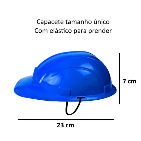 Imagem de 15 Capacetes Obra Construção Azul Lembrancinha Festa e Igreja