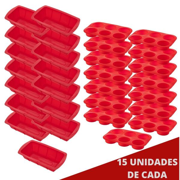 Imagem de 15 Conj Forma para Pães e Forma Espiral em Silicone Sortida