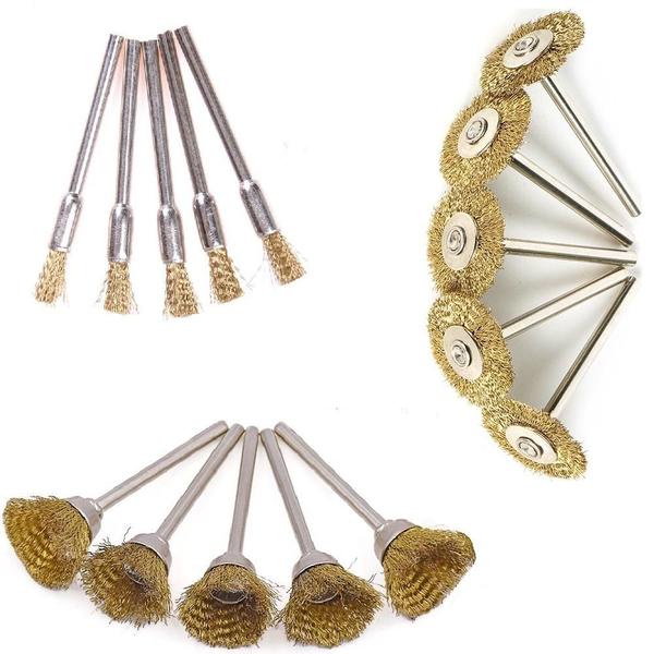 15 escovas de aço latão pincel caneta disco micro retifica - MIX E-COMMERCE Imagem de 15 escovas de aço latão pincel caneta disco micro retifica
