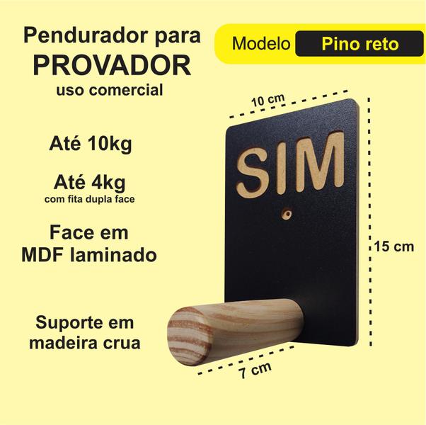 15 Ganchos pendurador provador para loja pino Reto - Hanger Decor Imagem de 15 Ganchos pendurador provador para loja pino Reto