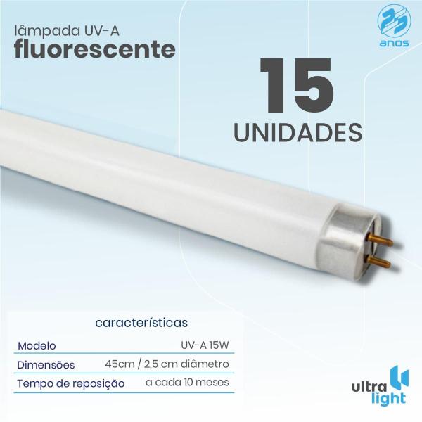 Imagem de 15 Lâmpadas Fluorescente Uv-A 15w