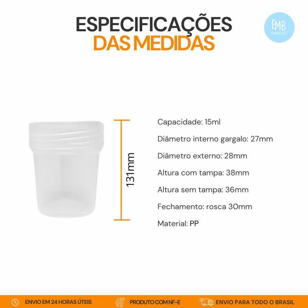 Imagem de 15 Ml Potes Vazios Para Guache E Cosméticos - Pacote Com 50