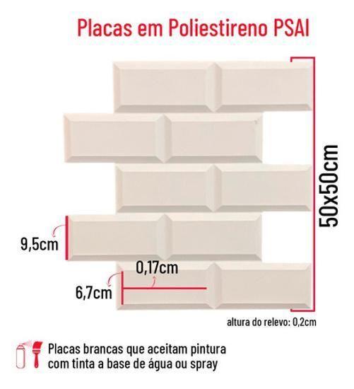 Imagem de 15 Painel Tijolinho Retro 3D De Parede Revestimento 50 X50Cm