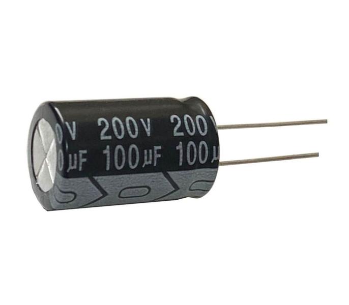 Imagem de 15 PÇS CAPACITOR ELETROLITICO 100UF X 200V - 100X200V - 105º