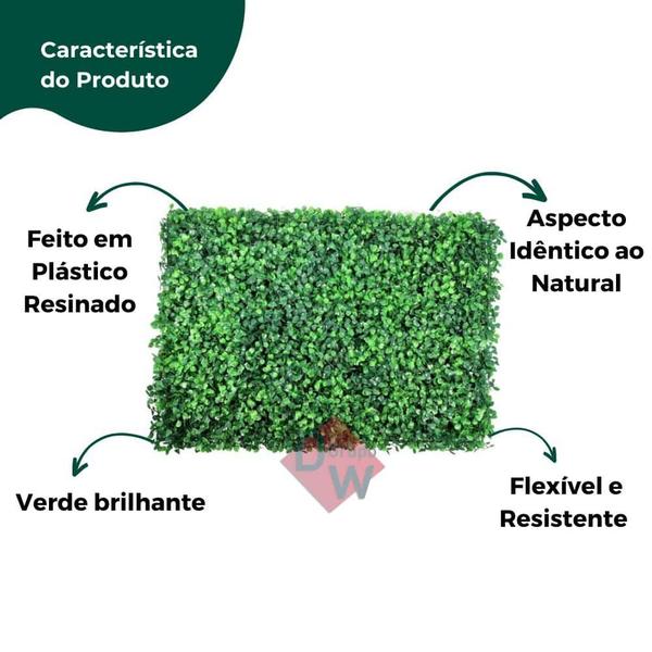 15 Placas Buchinho Artificial Painel Verde 60x40 Muro Inglês - Decor Artificial Imagem de 15 Placas Buchinho Artificial Painel Verde 60x40 Muro Inglês