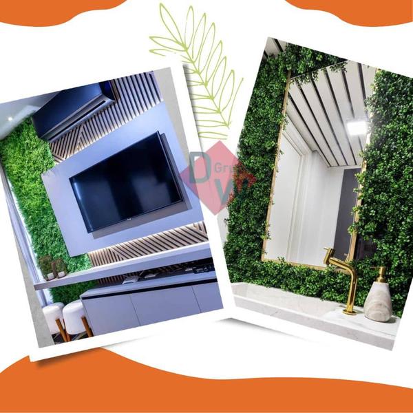 15 Placas Buchinho Artificial Painel Verde 60x40 Muro Inglês - Decor Artificial Imagem de 15 Placas Buchinho Artificial Painel Verde 60x40 Muro Inglês