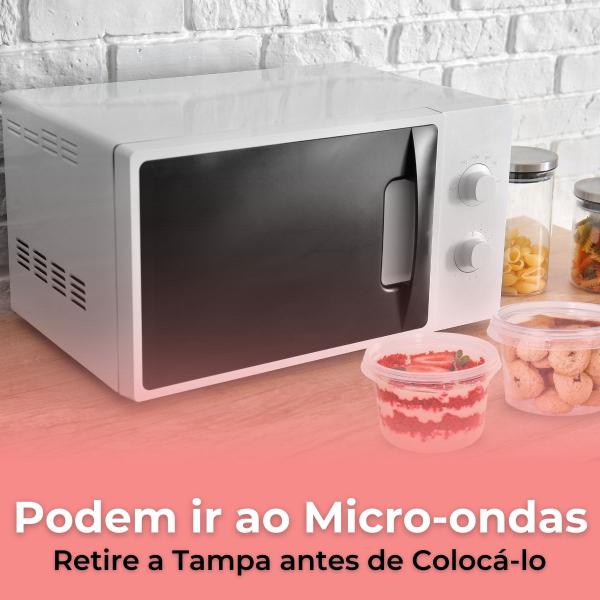 Imagem de 15 Potes de Plástico Redondo 1300ml C/ Tampa Bolo de Pote - BP Potes