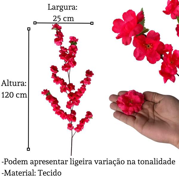 Imagem de 15 Ramos de Cerejeira Artificial - Realismo e Textura Natural para Decoração Sofisticada em Árvores - DE2023