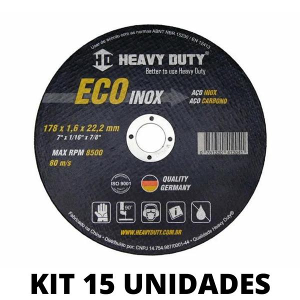 Imagem de 15 Unidades de Disco de Corte Ecoinox 177,8X1,6X22,2 - HEAVY DUTY