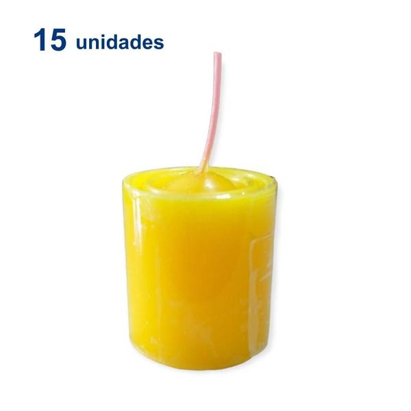 Imagem de 15 Vela Citronela Extra Forte Repelente Pernilongo Mosquito Inseto Alta Duração Potente - Envio Já