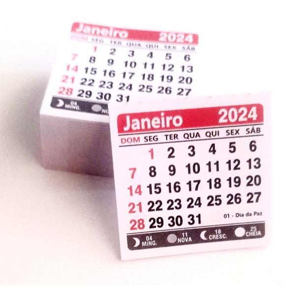 Imagem de 150 Mini Calendários 5x5cm 2024 padrão DESTACADOS