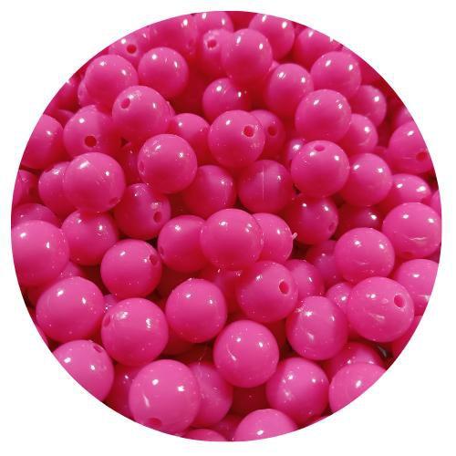Imagem de 150 pçs miçanga bola lisa 10MM rosa escuro  p/ bijuterias, colares, pulseiras e artesanatos em geral