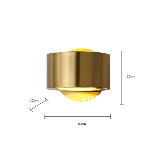 Imagem de 15cm Luz Luxo Luz Cobre Lâmpada de cobre três cores LED Lâmpada de cobre simples sala de estar sala de estar golden simples lâmpada de parede