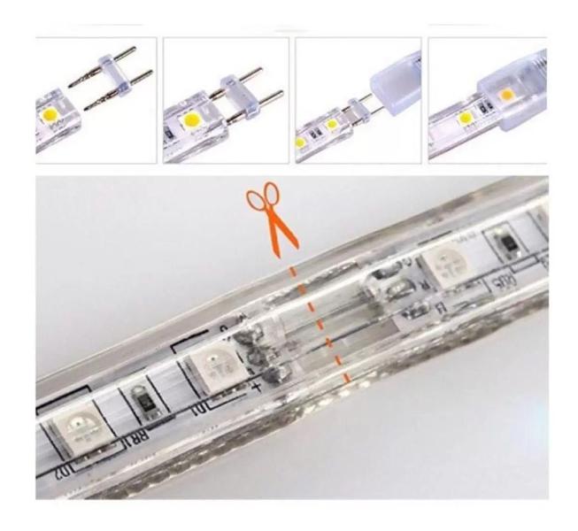 Imagem de 15M Mangueira Fita de LED 5050 Branco Frio Alto Brilho 110v/C-Fonte