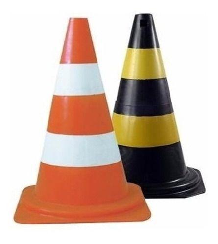 Imagem de 15x Cones Sinalização Rígido Plt 50cm De Trânsito 15unidades