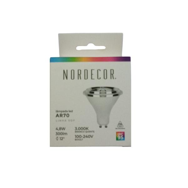 Imagem de 15X Lâmpada Led Ar70 4,8w Nordecor GU10 Luz Quente 3000k