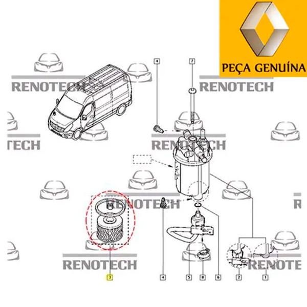 Imagem de 164038513r - filtro de combustível alto - motor 2.3 16v m9t - master iii