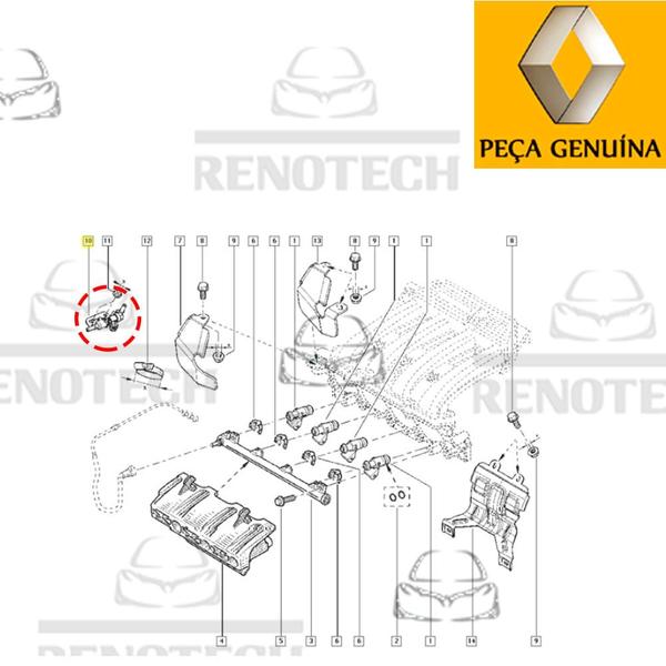 Imagem de 166070500r - bico injetor de combustível partida a frio - motores - 1.6 16v (k4m) - 2.0 16v (f4r) - a partir de 2008 - sandero / duster / logan