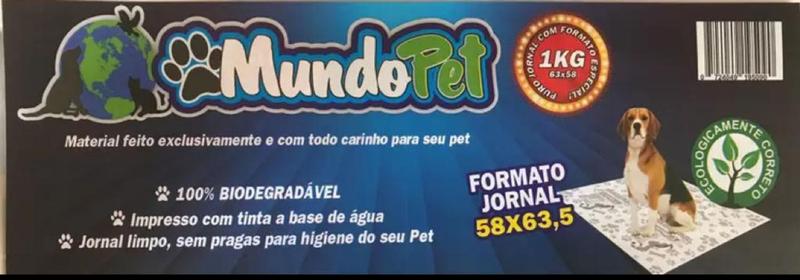 Imagem de 168 Folhas de Jornal Biodegradável Mundo Pet 3Kg