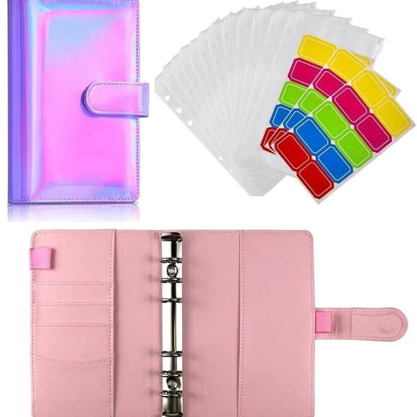 Imagem de 16pcs A6 Laser Colorful Loose-leaf Book, Cash Budget Book