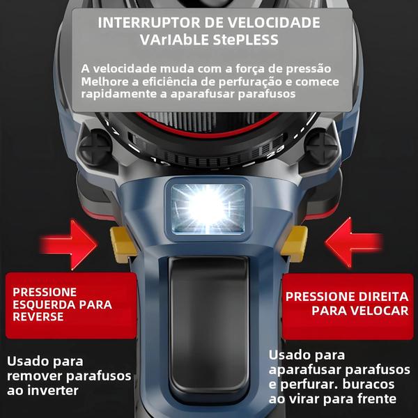 Imagem de 16V 70N.m Furadeira Sem Fio Sem Escova WIDEEP 20 + 1 Configurações De Torque Chave De Fenda Elétrica