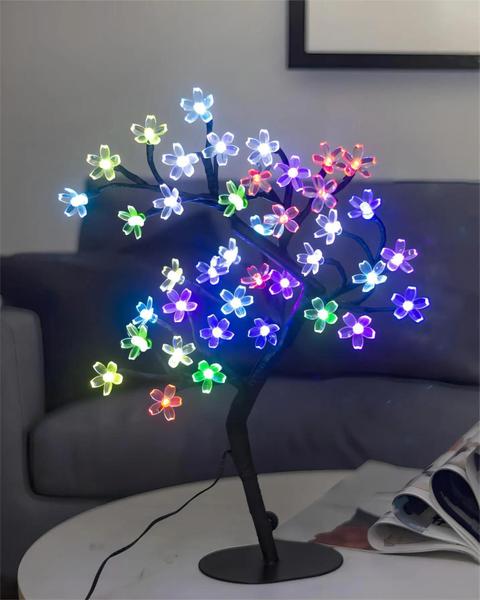 Imagem de 17 Polegada Flor De Cerejeira Luz 40 Led Usb Alimentado Mesa Flor Artificial Bonsai Lâmpada