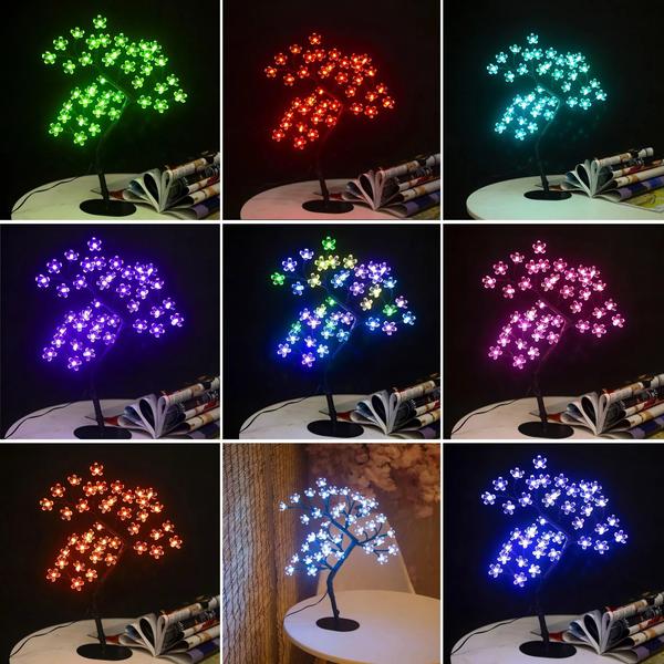 Imagem de 17 Polegada Flor De Cerejeira Luz 40 Led Usb Alimentado Mesa Flor Artificial Bonsai Lâmpada