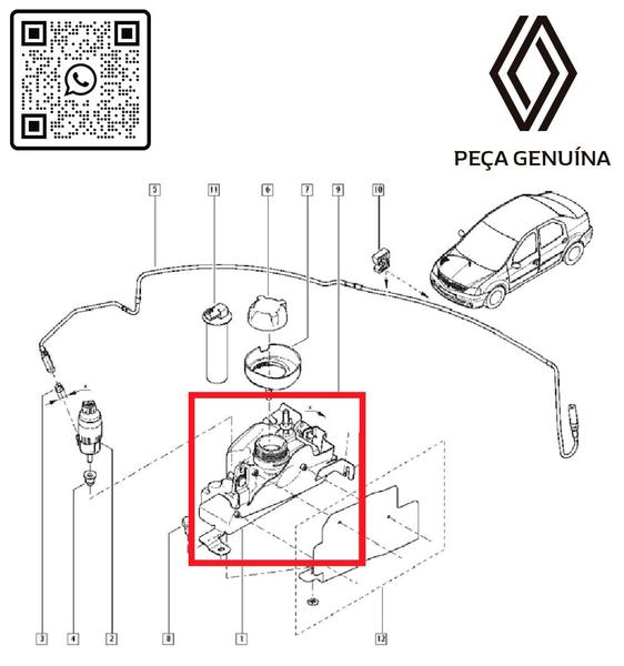 Imagem de 172030346r - reservatório de gasolina - partida à frio - 2013 em diante - sandero / duster / logan