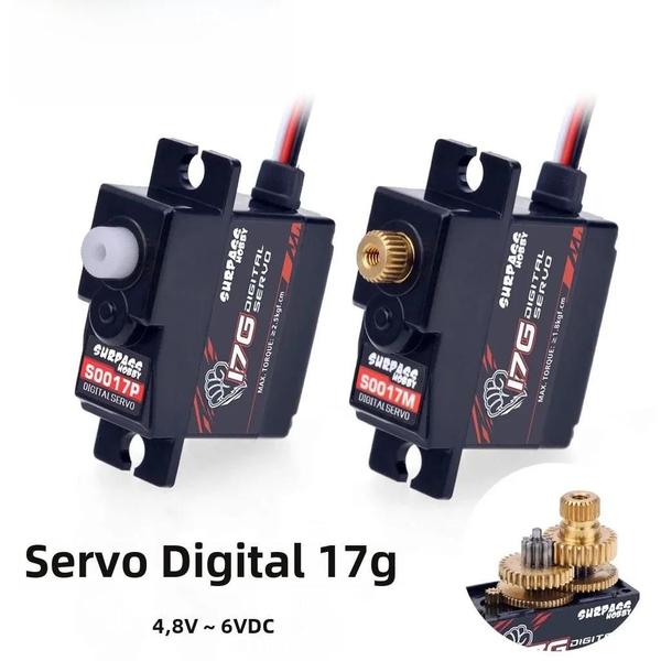 Imagem de 17g Digital Mini Servo Para Rc Carro Avião Robô Barco 4.8v-6v Dc Motor Plástico Metal Engrenagem