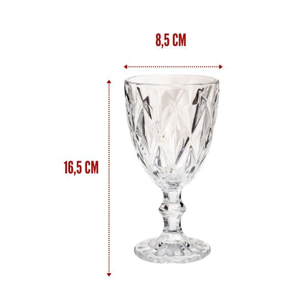 Imagem de 18 Taças Diamond 330ml Transparente Água Vinho