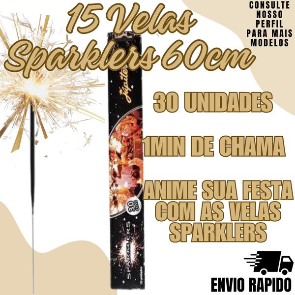 Imagem de 18 VELAS SPARKLERS 60Cm CASAMENTO FESTAS FAISCAS ESTRELINHA