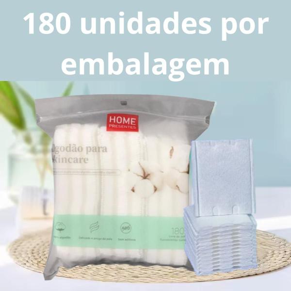 Imagem de 180 Discos de Algodão para Skincare Limpeza de pele Facial Pacote 180 unidades