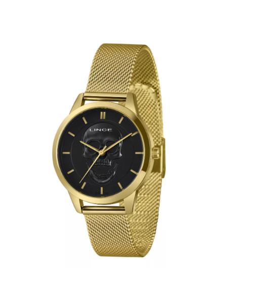 Imagem de 1838152 Relógio Lince Dourado E Preto Caveira Mesh Police Lrg4809l36