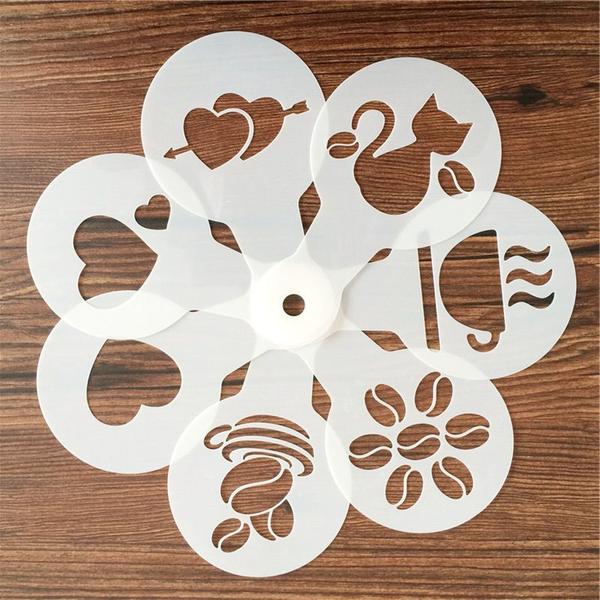 Imagem de 19 Stencil Molde Para Decorar Café Biscoito Cupcake Pão Bolo