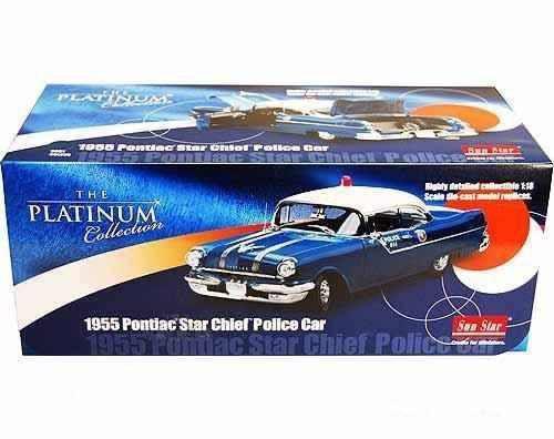 Imagem de 1955 Pontiac Star Chief Police Car - Escala 1:18 - Sun Star
