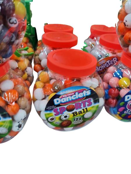 Imagem de 1Kg Big Chicle Danclets Ball Pote C/125 Bolão Chiclete Festa