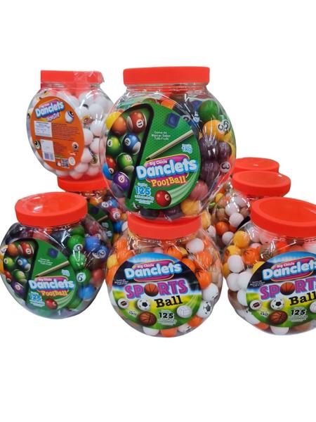 Imagem de 1Kg Big Chicle Danclets Ball Pote C/125 Bolão Chiclete Festa