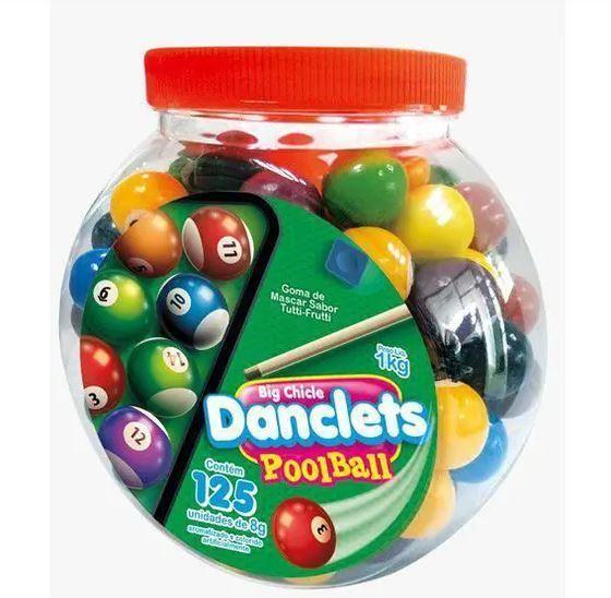 Imagem de 1Kg Big Chicle Danclets Ball Pote C/125 Bolão Chiclete Festa