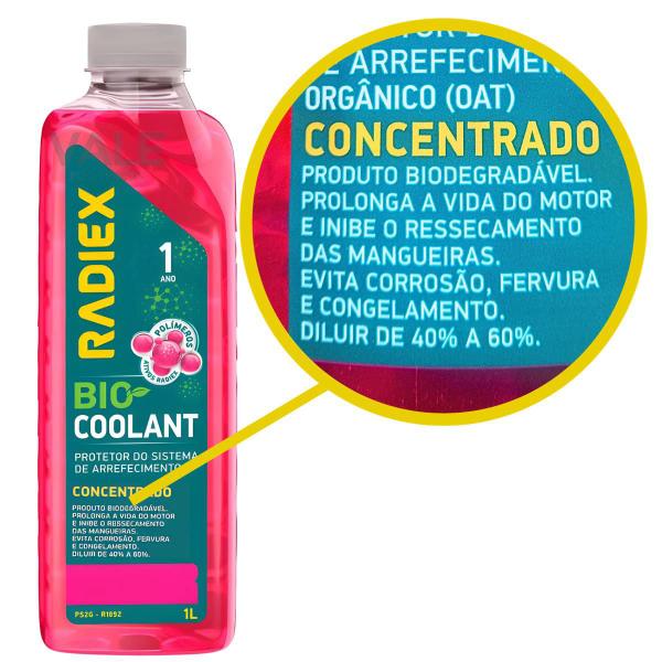 Imagem de 1L  Aditivo Concentrado Orgânico Radiex Radiador Rosa Bio Coolant R1923