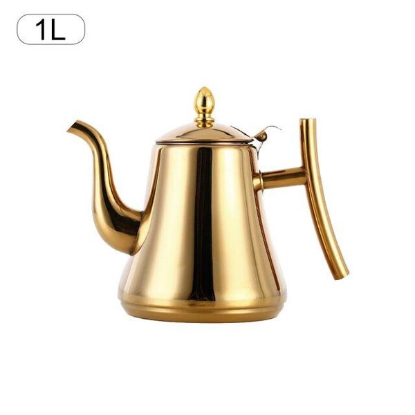 Imagem de 1L Tea Pot Steel Inoxidless Steel Coffee Maker Coffee Pots Kettle Teapot Teapot Tea Infuser Filter Milk Oolong Flower Puer Tea Set Jarra de Água Bules