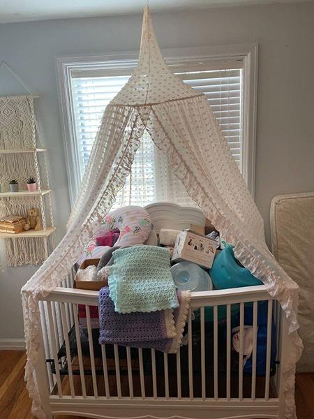 1PC 60 * 240cm Cama de copa chiffon infantil, cama de renda pendurada - Wokex Imagem de 1PC 60 * 240cm Cama de copa chiffon infantil, cama de renda pendurada