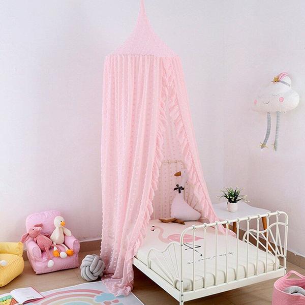 1PC 60 * 240cm Cama de copa chiffon infantil, cama de renda pendurada - Wokex Imagem de 1PC 60 * 240cm Cama de copa chiffon infantil, cama de renda pendurada