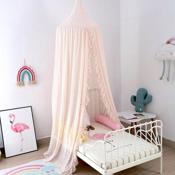1PC 60 * 240cm Cama de copa chiffon infantil, cama de renda pendurada - Wokex Imagem de 1PC 60 * 240cm Cama de copa chiffon infantil, cama de renda pendurada
