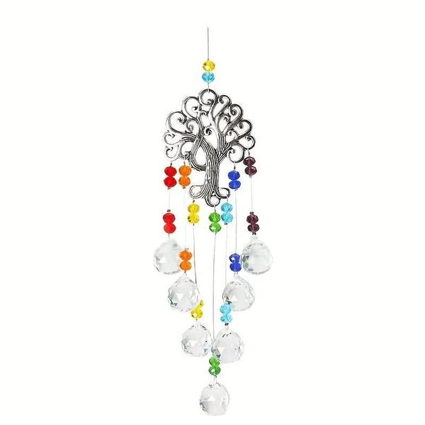 Imagem de 1pc, Crystal Ball Pendant Life Tree Pendant, Janela Pendant Decoração Do Jardim