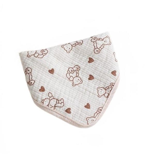 Imagem de 1PC Gaze de algodão Baby Triangle Scarf Bib, Towel Snap Design,