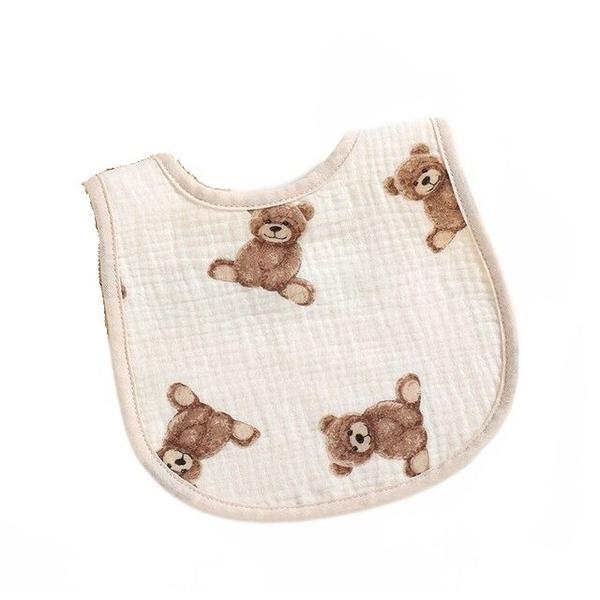 Imagem de 1PC Gaze de algodão Bebê U-shape Bib, 6 camadas de material,