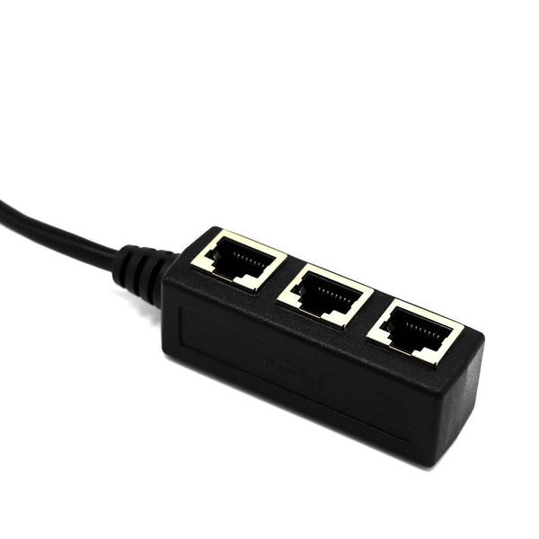 Imagem de 1PC LAN Ethernet Rede RJ45 Cabo adaptador divisor de conexão para extensão de rede 1 masculino a 3 feminino