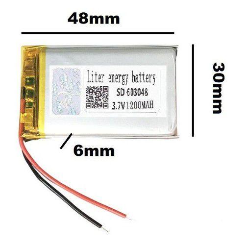 Imagem de (1pcs)bateria 603048 1200mah 6mmx30mmx48mm 2 Fios 3,7v 6x30x48