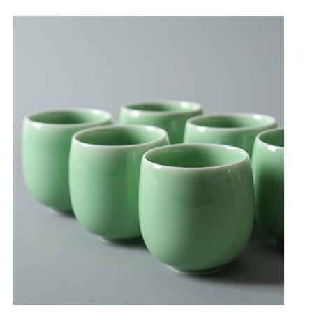 Imagem de 1pcs Estilo japonês Chá de Chá de Cerâmica Xícara de Porcelana Kung Fu Xícaras de Vinho De Vinho Vinho Caneca Celadon Xícara de Chá  Xícaras de chá (Verde)